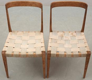 A pair of Bruno Mathsson stained birch chairs, Karl Mathsson, Värnamo ca 1931.