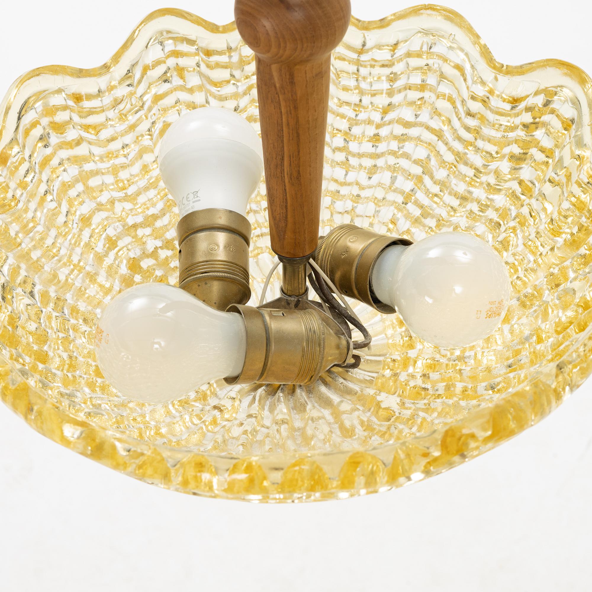 A Swedish Modern ceiling light, Orrefors, 1940's/50's.