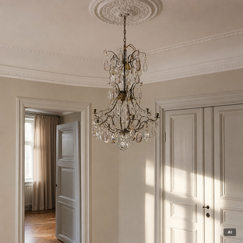 Chandelier, Baroque style, early 20th century.