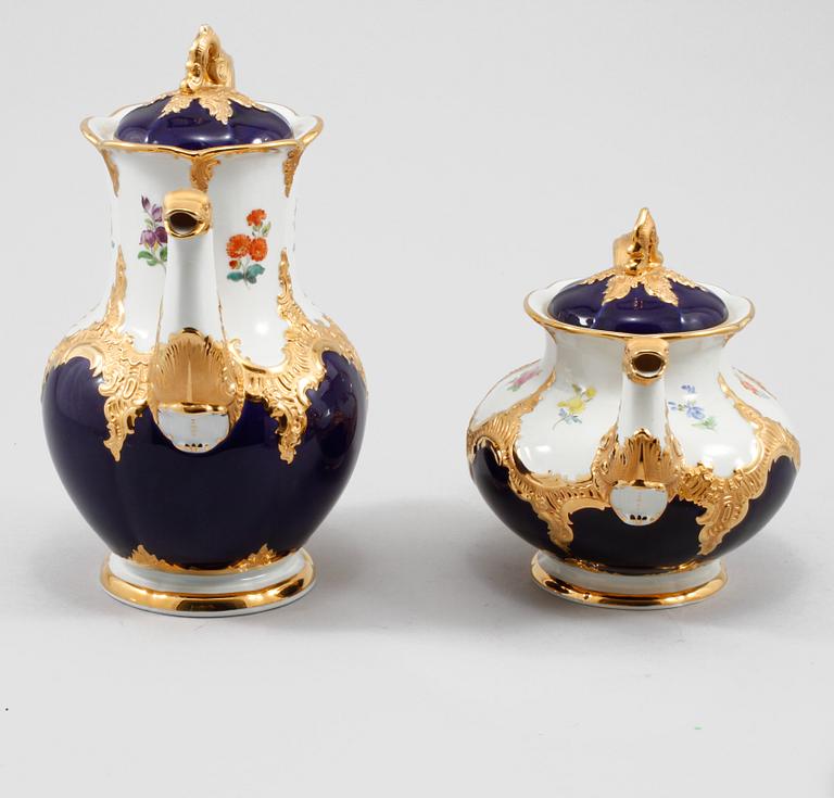 KAFFESERVIS, 12 delar, porslin, Meissen, 1900-tal.