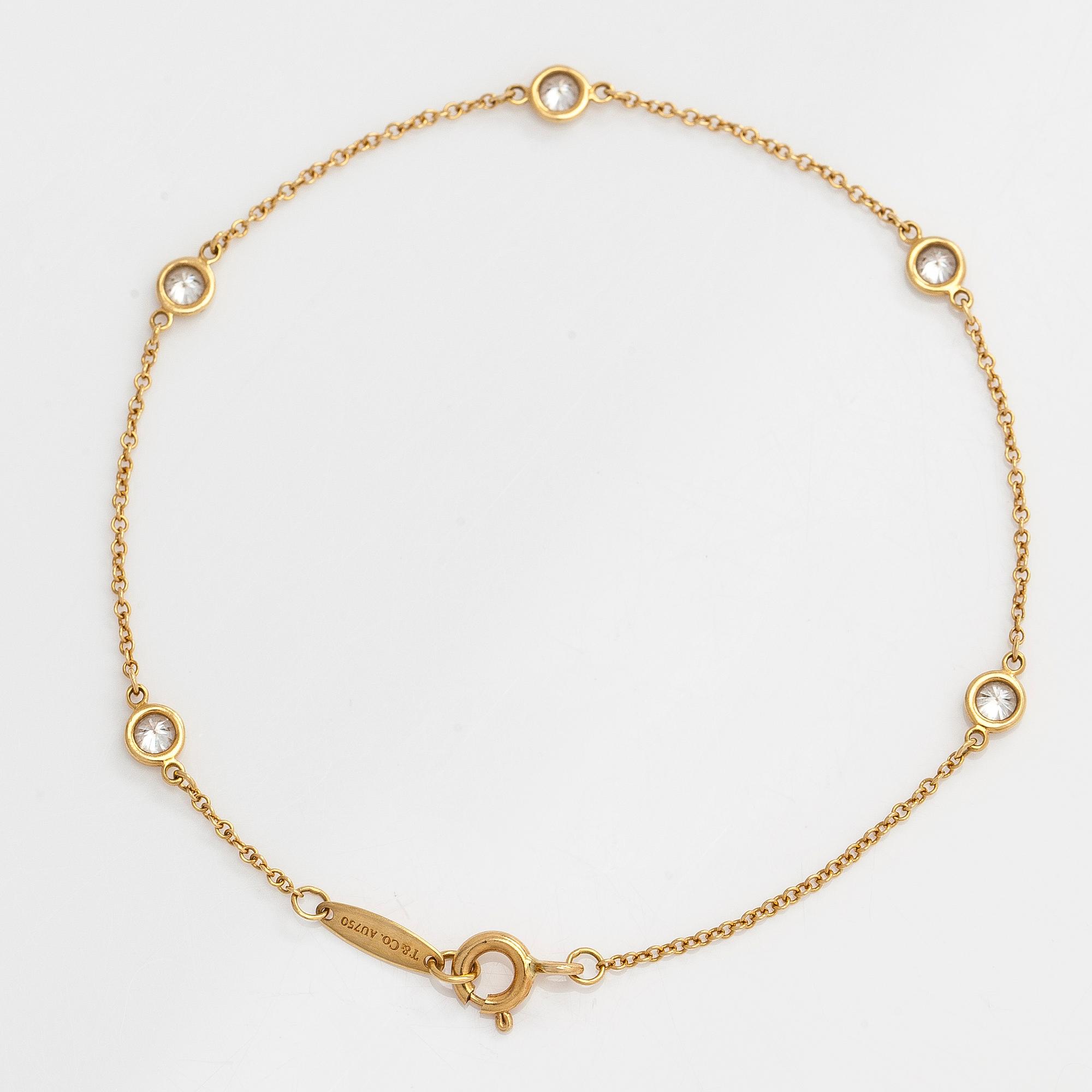 Tiffany & Co, Elsa Peretti, armband, "Diamonds by the Yard", 18K guld med diamanter.
