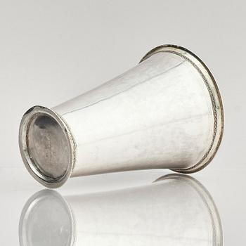 A Swedish early 18th century parcel-gilt silver beaker, mark of Johan Lund, Stockholm 1714.