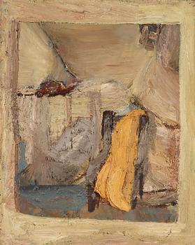 129. Evert Lundquist, "Stol med gult skynke" (Chair with yellow cloth).