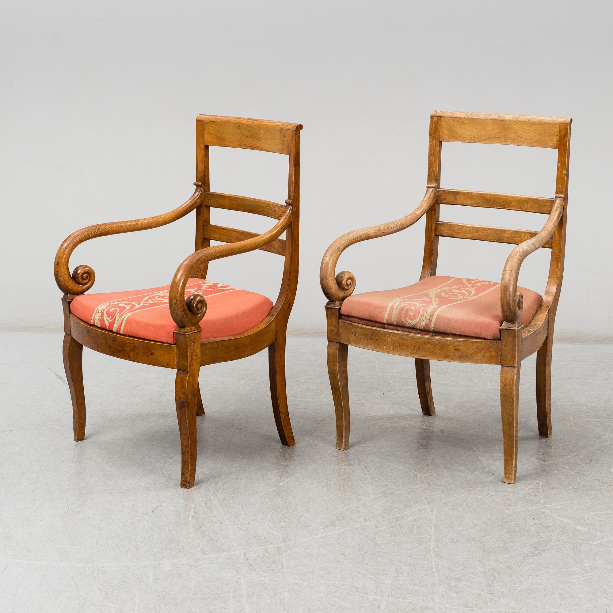 Eight Charles X armchairs, France, first half of the 19th century.