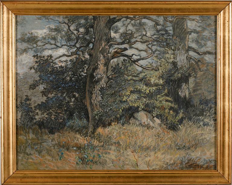 OLGA NYBLOM, blandteknik, sign och dat 1906.