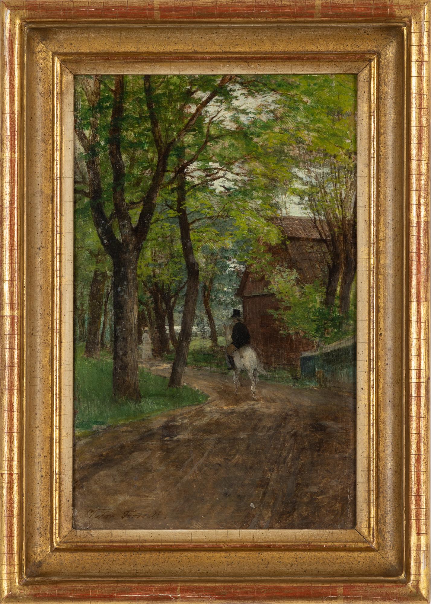 Victor Forssell, oil on panel, signed.