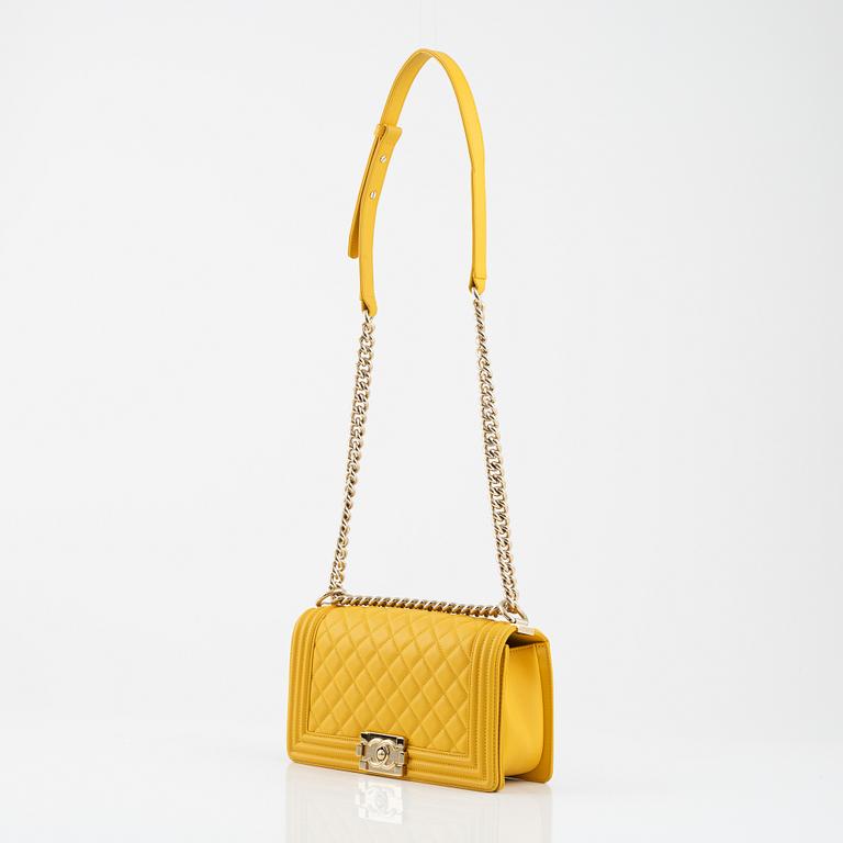 Chanel, a yellow quilted leather 'Boy Bag', 2018.