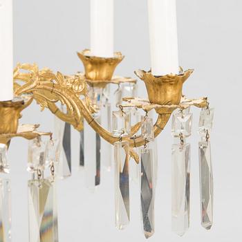 A chandelier with prisms, late 19th century.