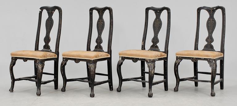 STOLAR, 4 st, rokoko, 1700-talets andra hälft.