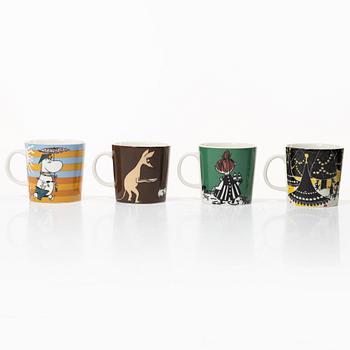 Arabia, four Moomin mugs, Finland, 1999-2012.