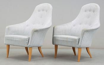 FÅTÖLJER,  ett par, Kerstin Hörlin-Holmquist, "Stora Adam", Triva-serien, Nordiska Kompaniet, 1950/60-tal.