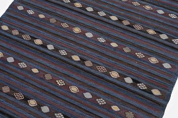 Barbro Nilsson, a carpet, 'Blåbär mörk', tapestry weave, c. 215 x 149 cm, signed AB MMF BN.