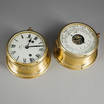 SKEPPSUR SAMT BAROMETER, mässing, "Royal Mariner", Schatz, Tyskland, 1900-talets andra hälft.