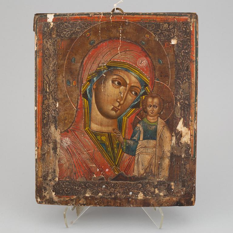 A Russian icon, the Kazan Madonna, around 1830.