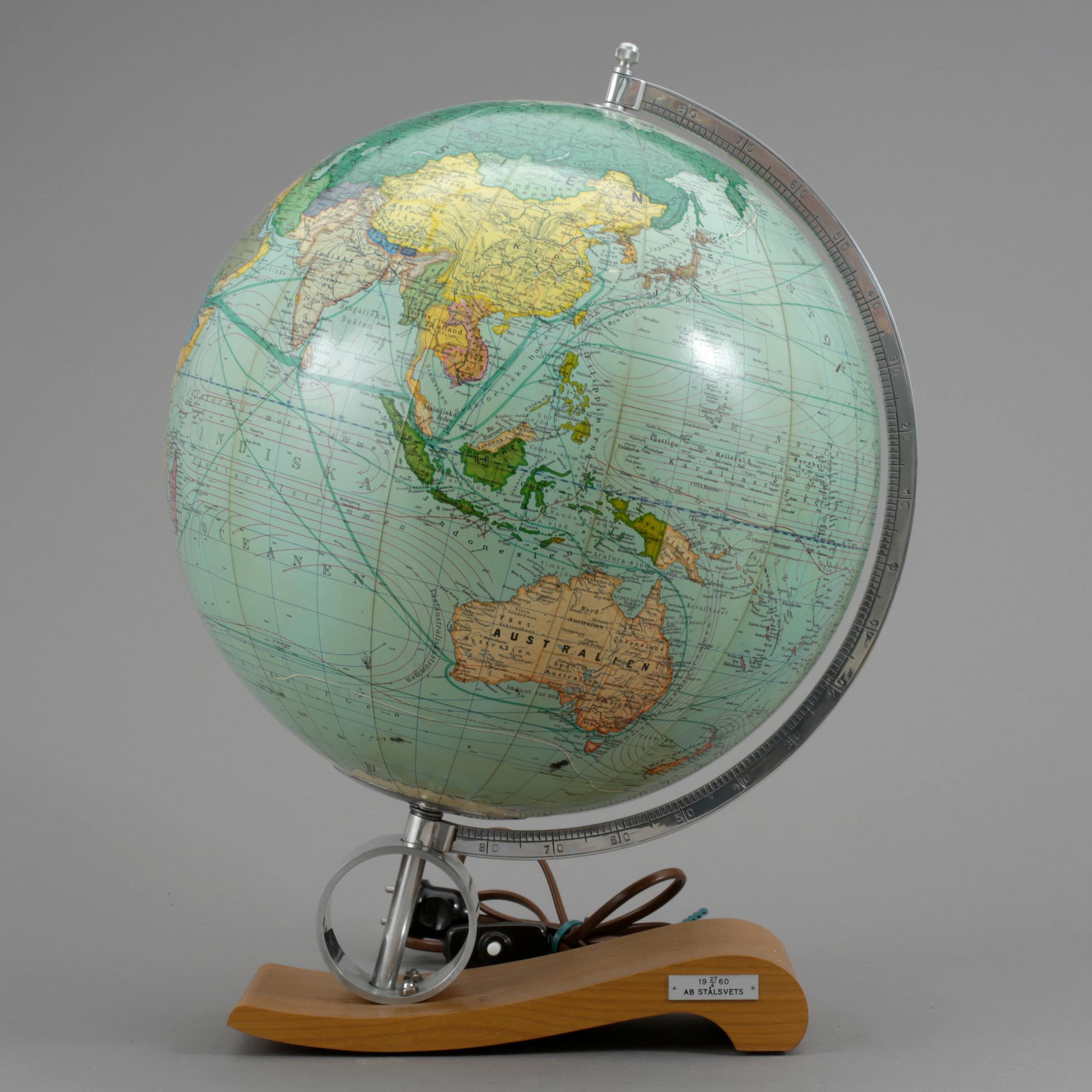 JORDGLOB, Politisk Jordglob, Flemmings Verlag, 1900-talets andra hälft.