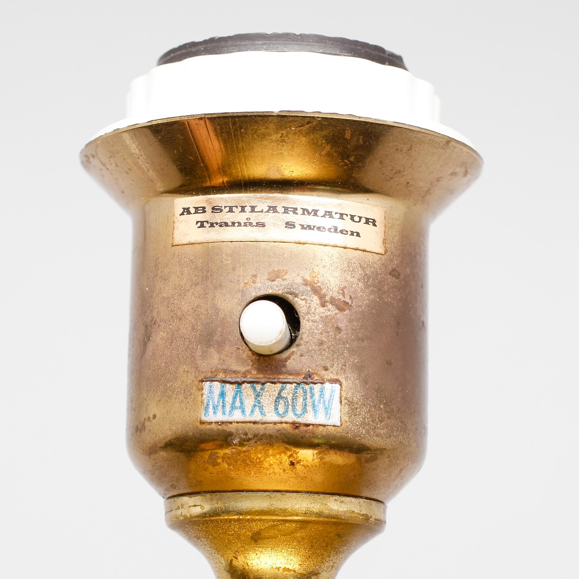 BORDSLAMPA, mässing, AB Stilarmatur, Tranås, 1900-talets andra hälft.