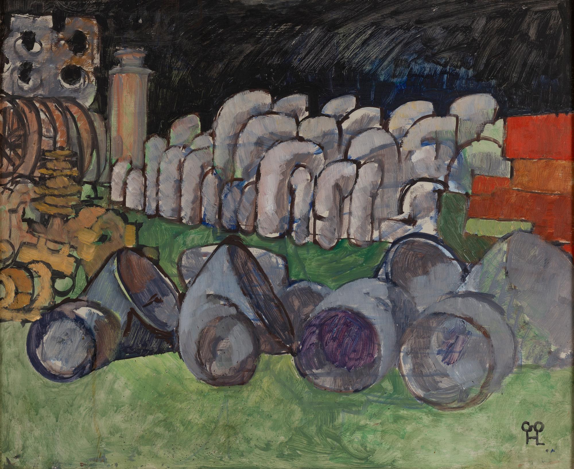 Hilding Linnqvist, oil on panel, signed.