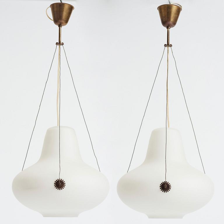 Carl-Axel Acking, a pair of Swedish Modern ceiling lamps, 1940-50's.