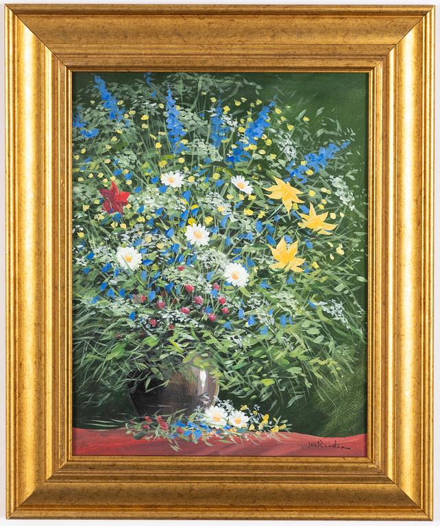 Jan Rhodin, Still life with flowers.