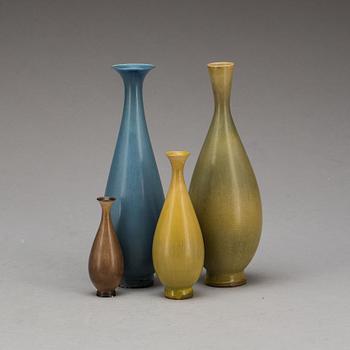 VASER, 4 st, stengods, Berndt Friberg, Gustavsbergs studio.
