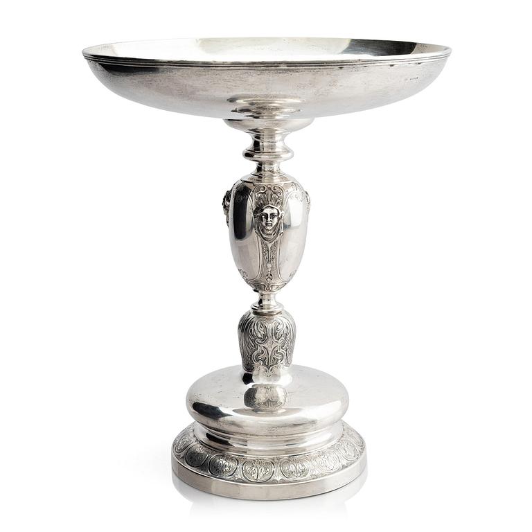 A Danish large silver bowl on foot, mark of Anton Michelsen, Copenhagen 1865.