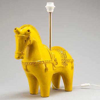 ALDO LONDI, a stoneware horse table light from bitossi, Italy, 1960's.