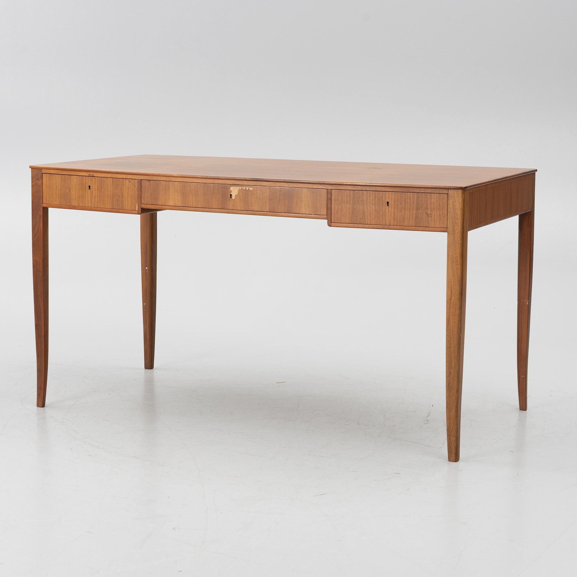 Carl Malmsten, Desk, 'Guldheden', Åfors Möbelfabrik, second half of the 20th century.