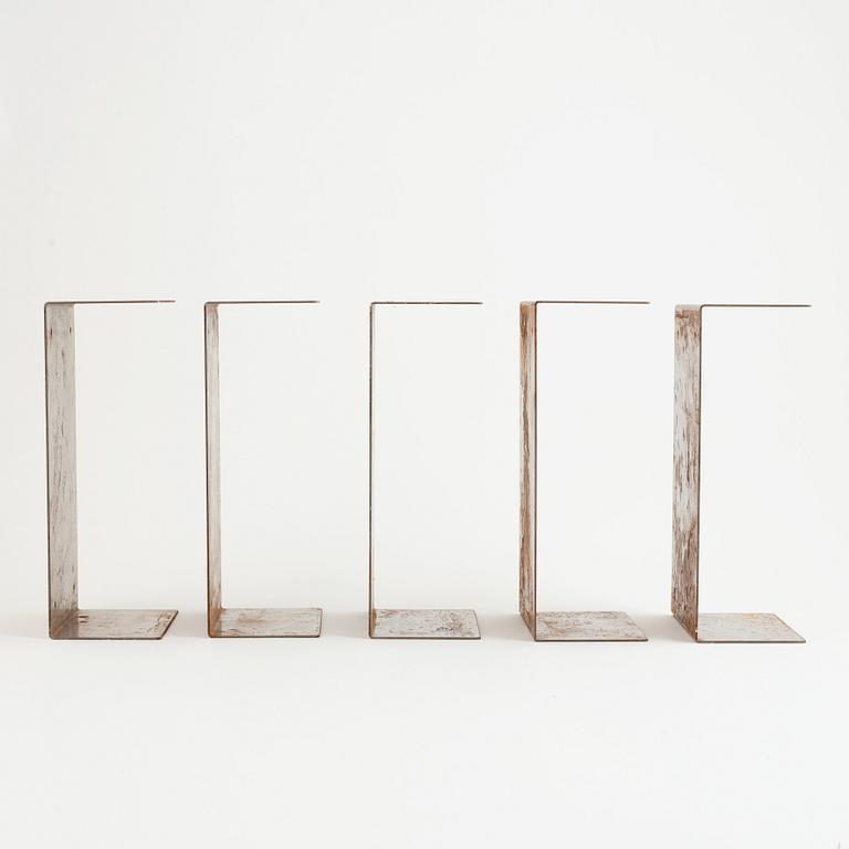 Helena Bloom, a set of five metal wall shelves, 21th century.