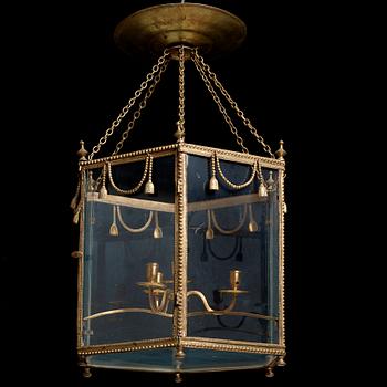 A Gustavian late 18th century four-light hanging lantern.