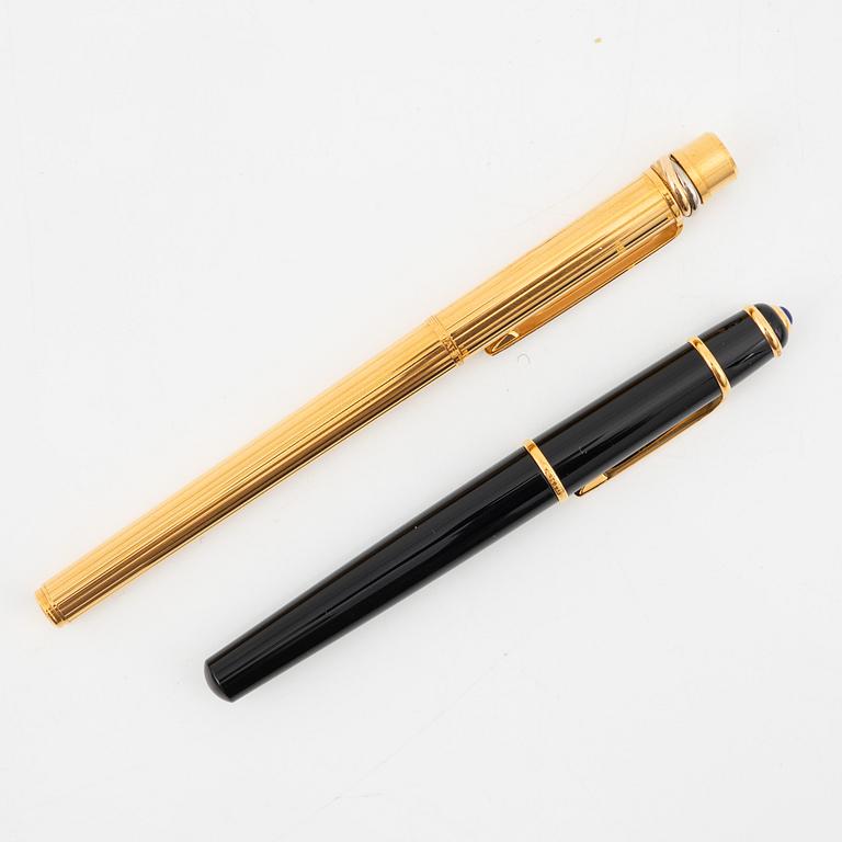 Cartier, reservoarpennor, 2st, "Stylo Plume" och "Stylo Bille Diabolo de Cartier".