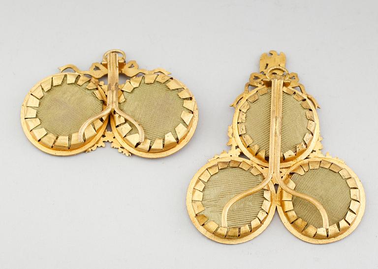 MINIATYRER, 5 st i 2 ramar, gouacher, signerad Paulin, 1900-talets första hälft.