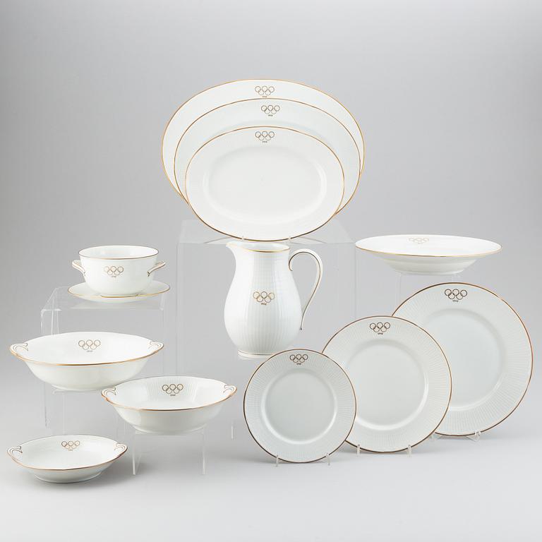 Louise Adelborg, a 58 pcs Olympic Games 1948 porcelain dinner service, Rörstrand, Sweden.