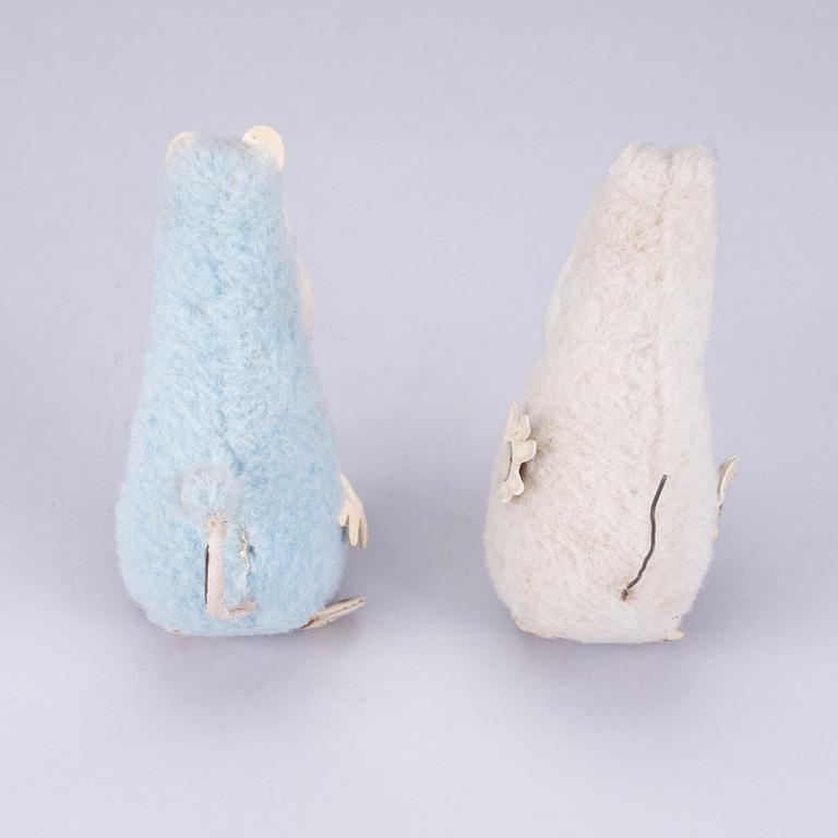 MUMINFIGURER, 2 st, Atelier Fauni, Finland, 1950-60-tal.