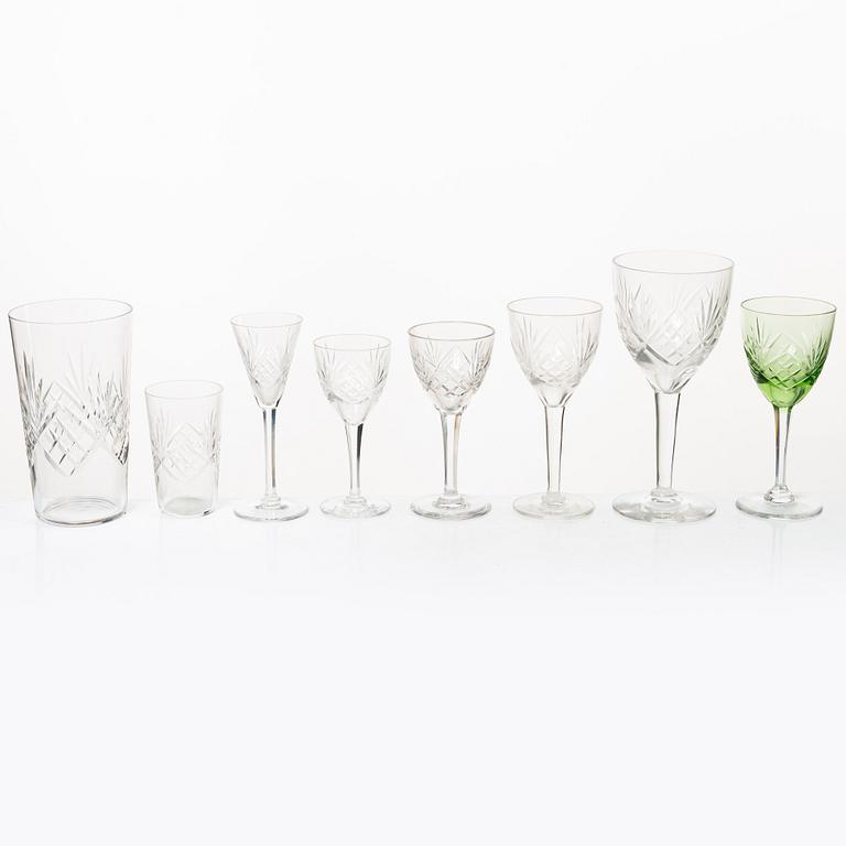 an 81-piece glass service, model 'Helga', Kosta och Ekenäs, Sweden.