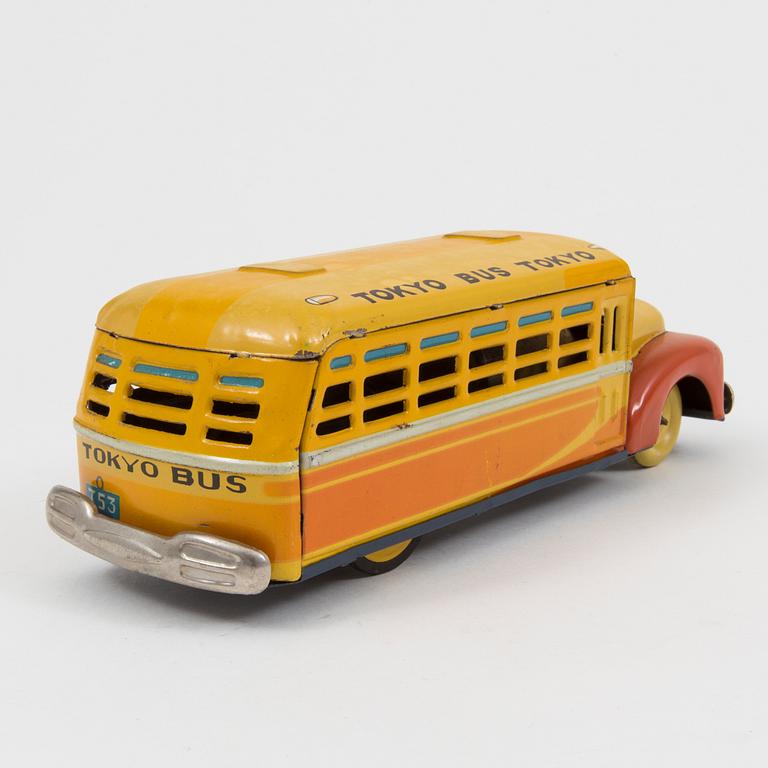 A tinplate "Tokyo bus" toy, Japan, 1930/40-tal.