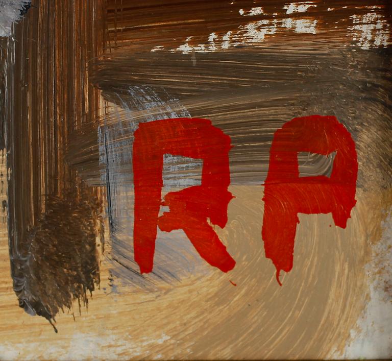 RAGNAR PERSON, olja på pannå, monogramsign.