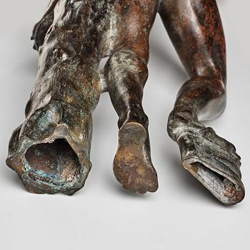 SCULPTURE, probably Italy 18th Century. Satyr with cymbals.