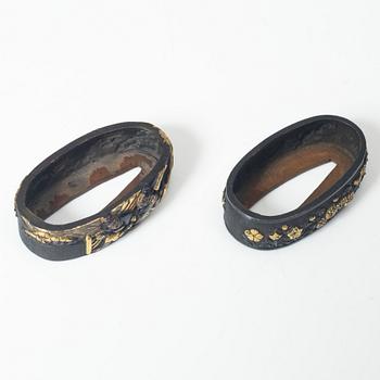 Fuchi och kashira, två par, Japan, Meji.