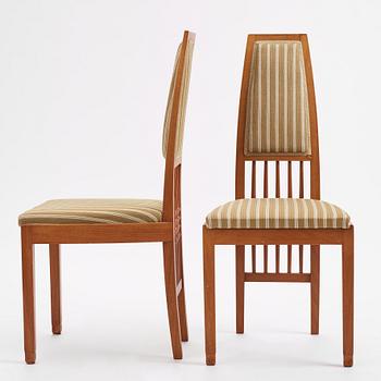 Otto Schulz, a pair of chairs, master carpenter Carl Thorsson, Gothenburg 1912.