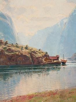 Hans Andreas Dahl, Scene from a Norwegian fjord.