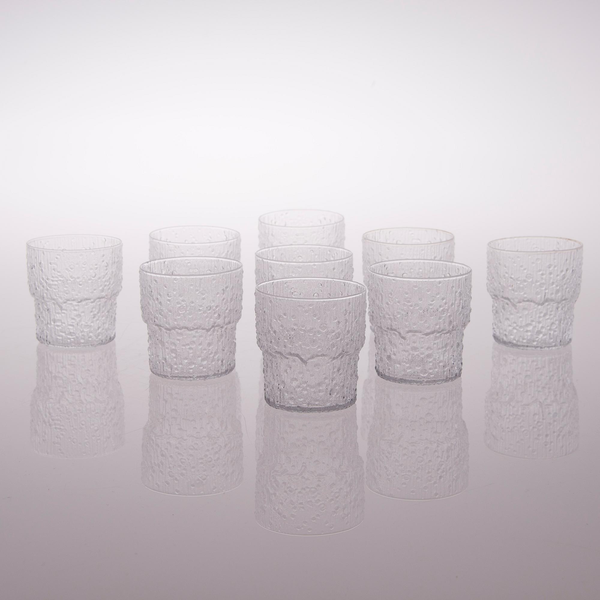 TAPIO WIRKKALA, GLASSERVISDELAR, 20 delar, "Paadar", Iittala, 1970-tal.
