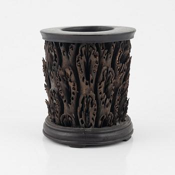 A Chinese naturalistic brush pot, probably early 20th Century.
