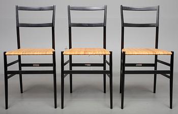 STOLAR, 6 st, "Superleggera" Gio Ponti, Cassina, Italien.