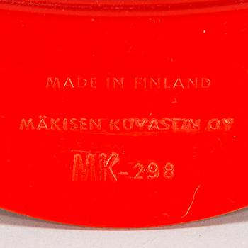 An interior set in red plastic from the 1970s, 7 parts.