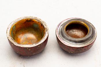 An fyance jar with lid by Hans Hedberg, Biot, France.