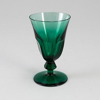 VINGLAS, 9 st "Bergh", design Elis Bergh för Kosta, 1900-talets mitt/andra hälft.