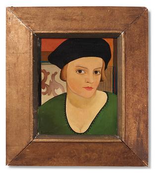 Lasse Johnson, Girl portrait with beret.