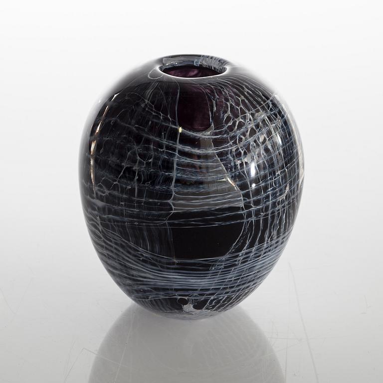 A signed glass vase by Anna Forsling.