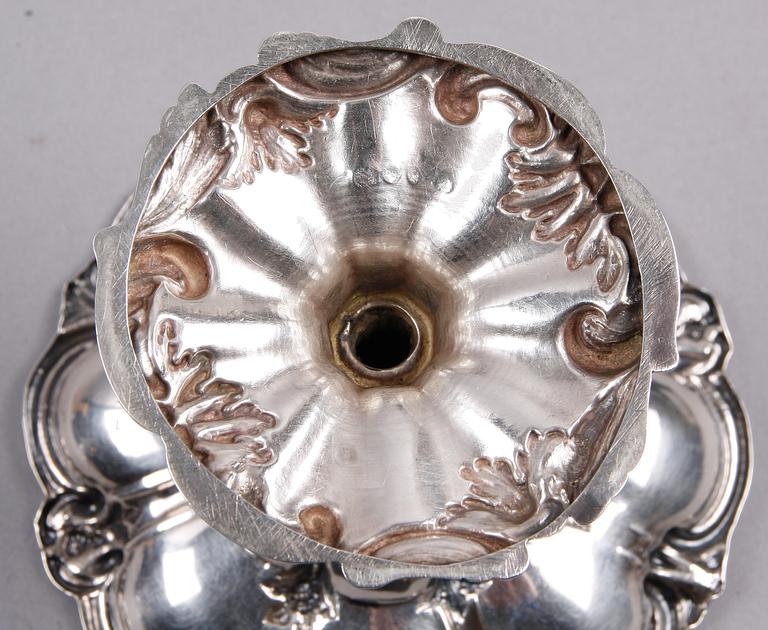 SKÅL PÅ FOT, silver, nyrokoko, Christian Hammer, Stockholm 1851.