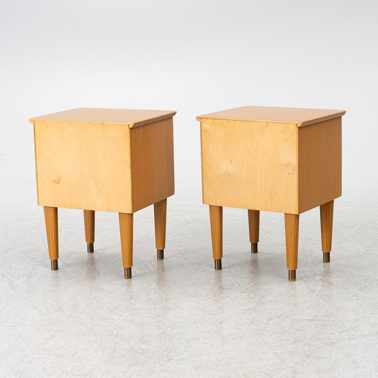 Bedside tables, a pair, mid-20th century.